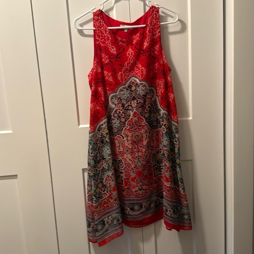Max Studio Women's Scarf Print Sleeveless Shift Dress Sise S